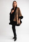 Serafina Collection Faux Fur One Size Poncho, Leopard