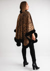 Serafina Collection Faux Fur One Size Poncho, Leopard