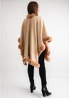 Serafina Collection Faux Fur One Size Poncho, Beige