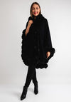 Serafina Collection Faux Fur One Size Poncho, Black