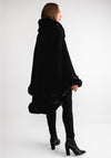 Serafina Collection Faux Fur One Size Poncho, Black