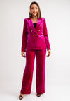 Serafina Collection Velvet Blazer and Trouser Suit, Fuchsia