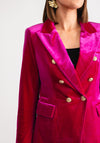 Serafina Collection Velvet Blazer and Trouser Suit, Fuchsia