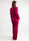 Serafina Collection Velvet Blazer and Trouser Suit, Fuchsia