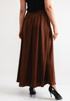 Serafina Collection Satin Maxi Skirt, Brown