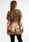 Serafina Collection Leopard Print Embellished T Shirt, Brown