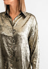 Serafina Collection Metallic Shirt, Dark Gold