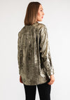 Serafina Collection Metallic Shirt, Dark Gold