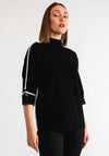 Serafina Collection Scalloped Trim Jumper, Black