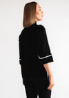 Serafina Collection Scalloped Trim Jumper, Black