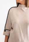 Serafina Collection Scalloped Trim Jumper, Cream