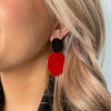 Seventy1 Disc Clip On Earrings, Red & Black