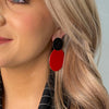 Seventy1 Disc Clip On Earrings, Red & Black