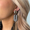 Seventy1 Check Disc Drop Clip On Earrings, Black & White