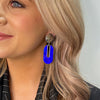 Seventy1 Disc Drop Clip On Earrings, Blue & Silver