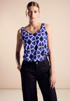 Street One Patterned Sleeveless Top, Violet Blue