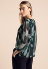 Street One Chiffon Print Top, Green