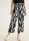 Street One Loose Fit Print Trousers, Black & White