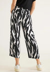 Street One Loose Fit Print Trousers, Black & White