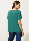 Street One Glitter Print T-Shirt, Lagoon Green