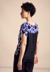 Street One Printed Contrast Top, Violet Blue