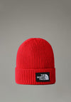 The North Face Logo Box Cuff Beanie, Red