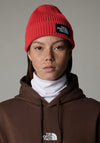 The North Face Logo Box Cuff Beanie, Red