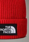 The North Face Logo Box Cuff Beanie, Red