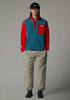 The North Face Men’s Yumiori Quarter Zip Fleece, Mallard Blue & Red