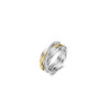 Ti Sento CZ Blend Intertwined Band Ring, Silver & Gold