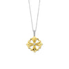 Ti Sento CZ Centre Clover Pendant Necklace, Gold