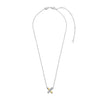 Ti Sento CZ Cross Necklace, Silver & Gold