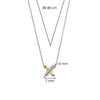 Ti Sento CZ Cross Necklace, Silver & Gold