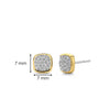 Ti Sento CZ Pave Stud Earrings, Gold