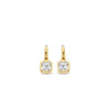 Ti Sento CZ Square French Hook Earrings, Gold