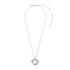 Ti Sento CZ Two-Tone Swirl Pendant Necklace, Silver & Gold