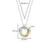 Ti Sento CZ Two-Tone Swirl Pendant Necklace, Silver & Gold