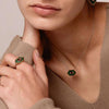 Ti Sento Malachite & Amethyst Geometric Ring, Gold & Silver