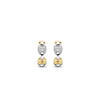 Ti Sento Pavé Two-Tone Coffee Bean Hoops, Silver & Gold