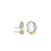 Ti Sento Pavé Two-Tone Coffee Bean Hoops, Silver & Gold