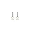 Ti Sento Pearl CZ Drop Earrings, Silver