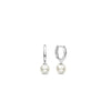 Ti Sento Pearl Hoop Earrings, Silver