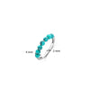 Ti Sento Turquoise Beaded Row Ring, Silver