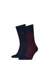 Tommy Hilfiger 2 Pair Abstract Pattern Socks, Navy & Wine