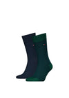 Tommy Hilfiger 2 Pair Herringbone Socks, Navy & Dark Green