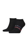 Tommy Hilfiger 2 Pack Stripe Trainer Socks, Black