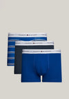 Tommy Hilfiger 3 Pack Essential Logo Waistband Trunks, Blue Multi