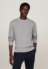 Tommy Hilfiger Cable Knit Crew Neck Sweater, Grey Heather