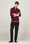 Tommy Hilfiger Essential Quarter Zip Sweater, Deep Rouge