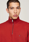 Tommy Hilfiger Essential Quarter Zip Sweatshirt, Dark Magma